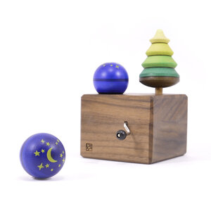 Mader houten tollen Speeldoos met boomtol en maantol