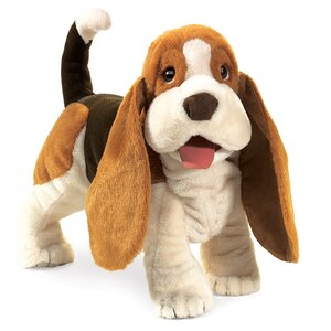 Folkmanis handpoppen en poppenkastpoppen Handpop Basset hond