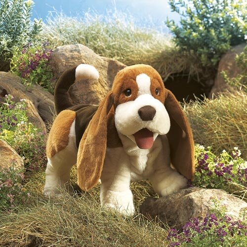 Folkmanis handpoppen en poppenkastpoppen Folkmanis handpop Basset hond