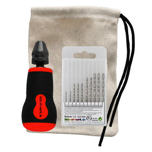 Kids at work kindergereedschap van Corvus Toys Korte ergonomische handboor met boortjes
