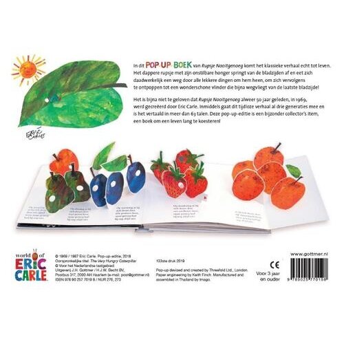 Rupsje Nooitgenoeg Pop-up kartonboek , vanaf 3 jaar