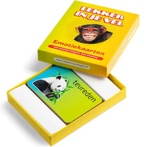 Briljant Uitgeverij - voorheen Dubbelzes  Lekker in je vel  spel - emotiekaarten in hardcover doosje