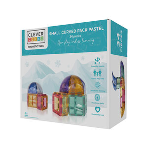 Cleverclixx Magnetische tegels Gebogen magnetische tegels pastel 34-delig Cleverclixx Magnetische tegels Gebogen magnetische tegels pastel 34-delig