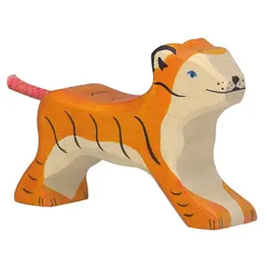 Holztiger Holztiger tijger klein rennend 10 cm