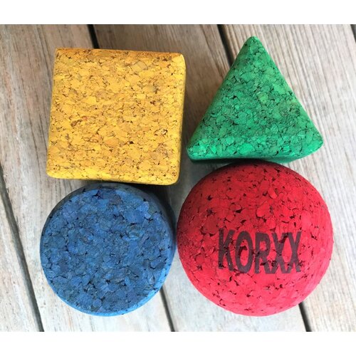 KORXX kurk blokken Korxx geo set gekleurd - 4 vormenblokjes