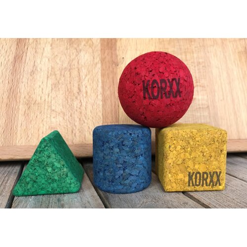 KORXX kurk blokken Korxx geo set gekleurd - 4 vormenblokjes
