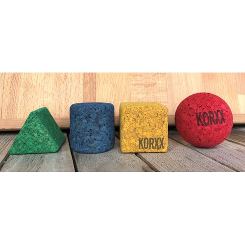 KORXX kurk blokken Korxx geo set gekleurd - 4 vormenblokjes