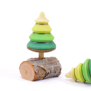 Mader houten tollen Houten boomtol op boomstammetje