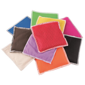 Tien textuurzakjes verschillende kleuren