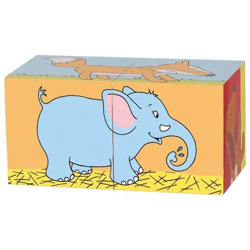 Goki Blokpuzzel dieren - 2 blokjes Goki Blokpuzzel dieren - 2 blokjes