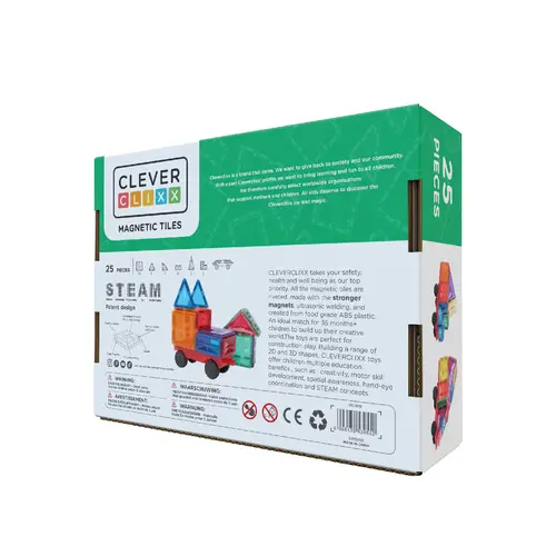 Cleverclixx Magnetische tegels Cleverclixx auto set regenboog
