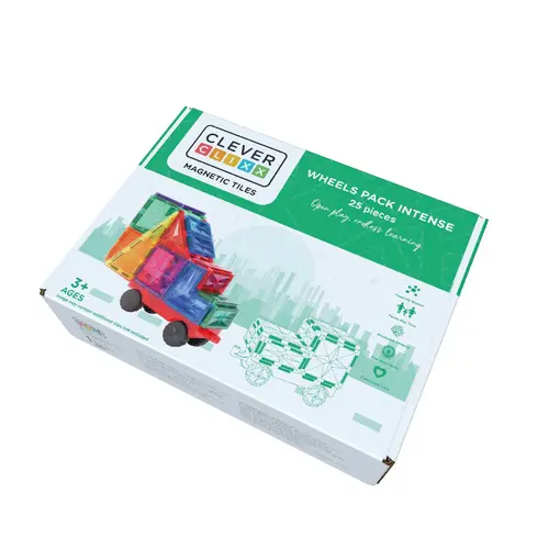 Cleverclixx Magnetische tegels Cleverclixx auto set regenboog