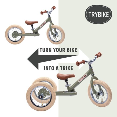 Trybike Trybike steel loopfiets 2 in 1 concept - vintage mat grijs