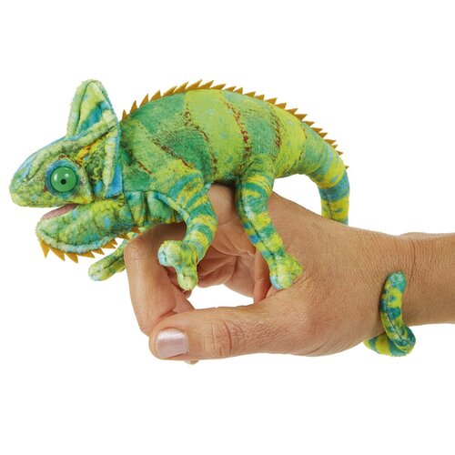 Folkmanis handpoppen en poppenkastpoppen Folkmanis vingerpopje Kameleon
