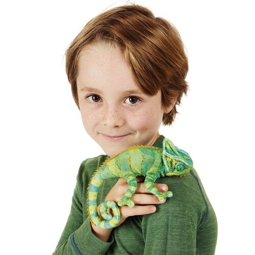 Folkmanis handpoppen en poppenkastpoppen Folkmanis vingerpopje Kameleon