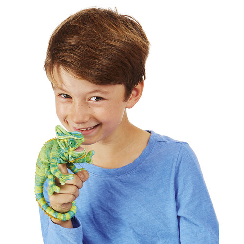 Folkmanis handpoppen en poppenkastpoppen Folkmanis vingerpopje Kameleon