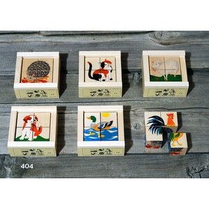 Atelier Fischer Blokkenpuzzel huisdieren 4-delig Atelier Fischer Blokkenpuzzel huisdieren 4-delig
