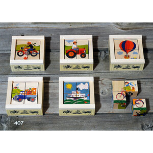 Atelier Fischer Blokkenpuzzel voertuigen 4-delig