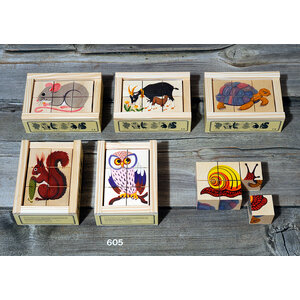 Atelier Fischer Blokkenpuzzel dieren 6-delig Atelier Fischer Blokkenpuzzel dieren 6-delig