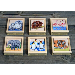 Atelier Fischer Blokkenpuzzel Dierentuindieren 9-delig Atelier Fischer Blokkenpuzzel Dierentuindieren 9-delig