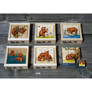 Atelier Fischer Blokkenpuzzel Beren 9-delig Atelier Fischer Blokkenpuzzel Beren 9-delig