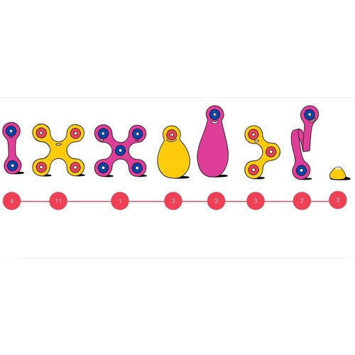 Clixo Clixo Crew roze/geel, 30 stuks