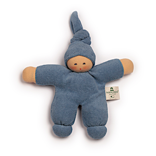 Nänchen Natur poppen Nänchen Natur Knuffelpopje Pimpel blauw