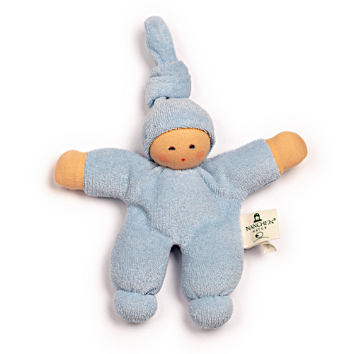 Nänchen Natur poppen Nänchen Natur Knuffelpopje Pimpel licht blauw