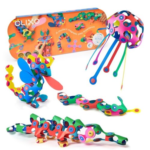 Clixo Clixo Super Rainbow, bouwdoos regenboog, 60 stuks