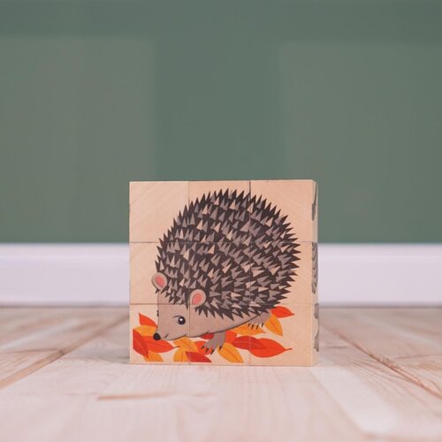 Atelier Fischer Atelier Fisher handgemaakt Blokkenpuzzel Huisdieren 9-delig
