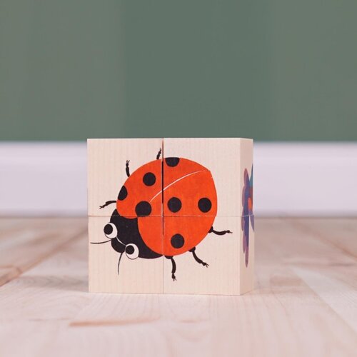Atelier Fischer Atelier Fisher handgemaakt Blokkenpuzzel natuur 4-delig