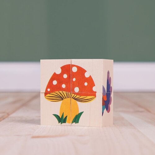 Atelier Fischer Atelier Fisher handgemaakt Blokkenpuzzel natuur 4-delig