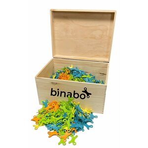 TicToys ecologisch beweegspeelgoed Binabo houten box met 1000 constructiestukjes