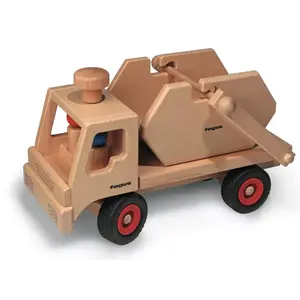 Fagus - robuuste houten speelgoedauto's Bestuurbare vrachtwagen met container Fagus - robuuste houten speelgoedauto's Bestuurbare vrachtwagen met container