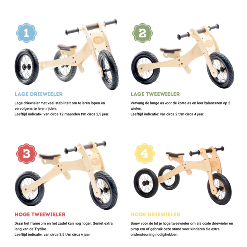 Trybike Trybike Houten loopfiets - driewieler