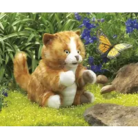 Handpop Rode gestreepte kat