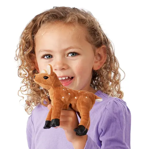 Folkmanis handpoppen en poppenkastpoppen Folkmanis Vingerpopje hertje - reekalf Folkmanis handpoppen en poppenkastpoppen Folkmanis Vingerpopje hertje - reekalf