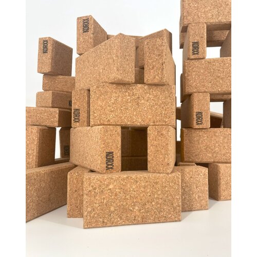 KORXX kurk blokken KORXX Cuboid M - 60 kurk blokken met canvas doos