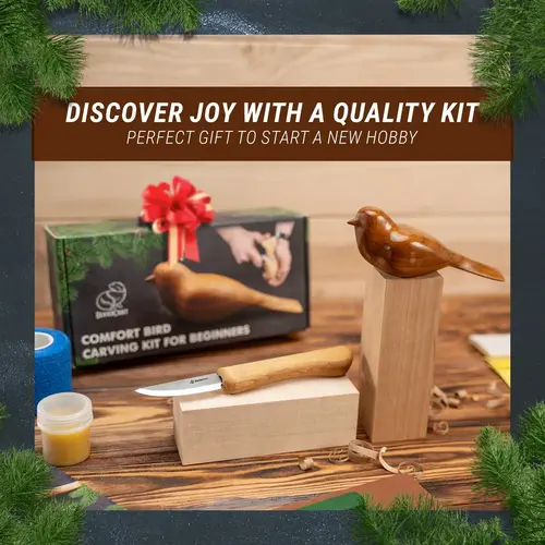 Beavercraft beavercraft Complete houtsnijset 'Vogelfiguur' voor beginners