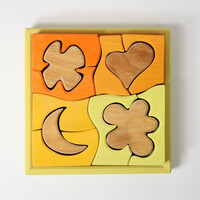 Bouwset en puzzel Geel