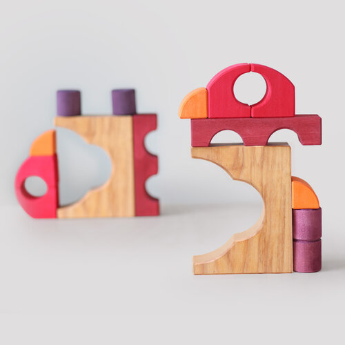 Grimm's Grimm's houten bouwset Auto vanaf 1 jaar - Rood