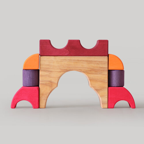 Grimm's Grimm's houten bouwset Auto vanaf 1 jaar - Rood