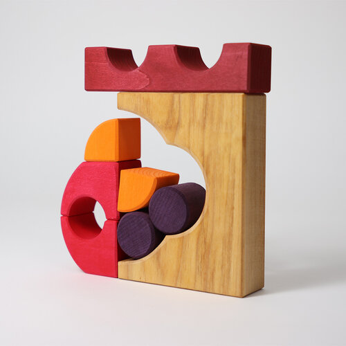 Grimm's Grimm's houten bouwset Auto vanaf 1 jaar - Rood