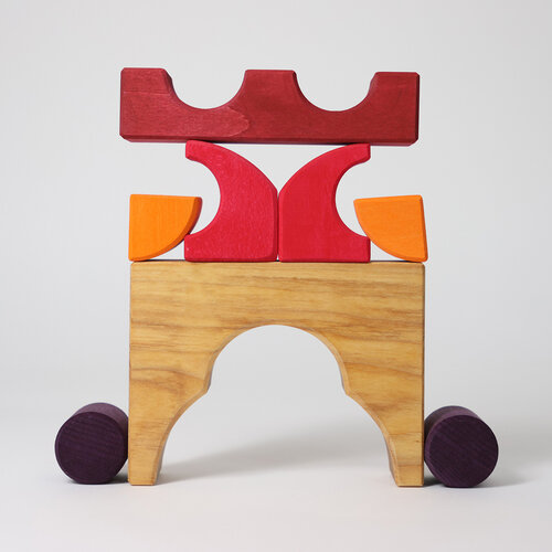 Grimm's Grimm's houten bouwset Auto vanaf 1 jaar - Rood