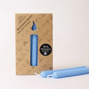 Grimm's Blauwe Bijenwaskaars 10% - 12 stuks