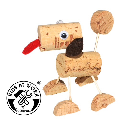 Kids at work kindergereedschap van Corvus Toys Kids at Work DIY kurk hondje