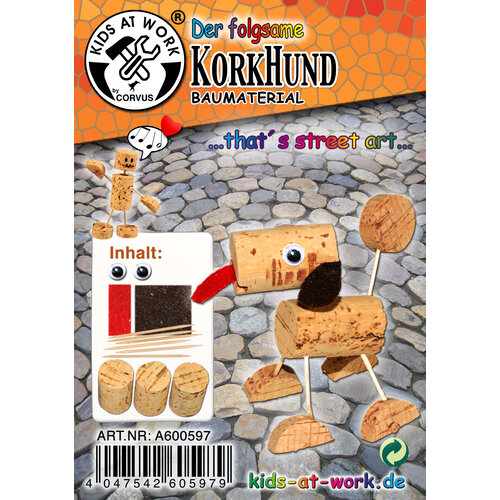 Kids at work kindergereedschap van Corvus Toys Kids at Work DIY kurk hondje