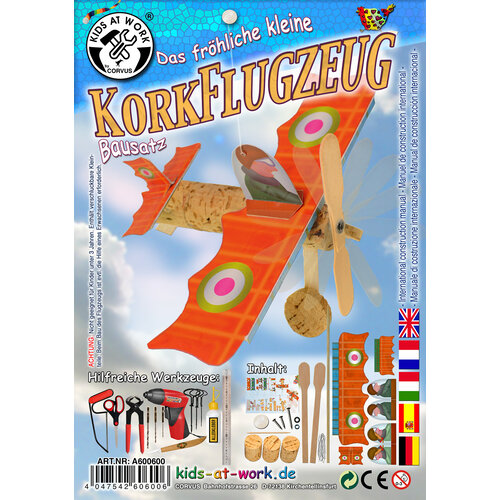 Kids at work kindergereedschap van Corvus Toys Kids at Work DIY kurk vliegtuig