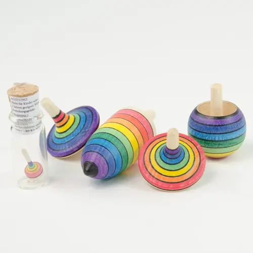 Mader houten tollen Mader Educatieve tollenset in doos - regenboog