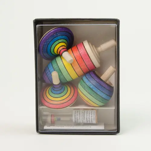 Mader houten tollen Mader Educatieve tollenset in doos - regenboog
